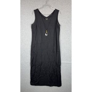 Teddi Dress Womens 14P‎ Sleeveless Shift Midi Career Work Made in USA Necklace